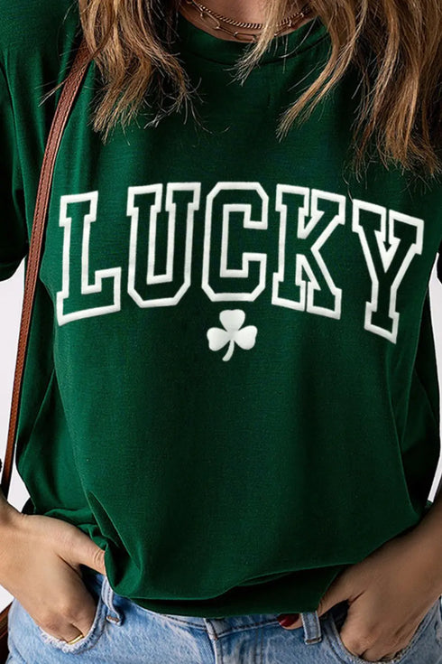 'Lucky Clover' Printed T-Shirt - Celes Fashion